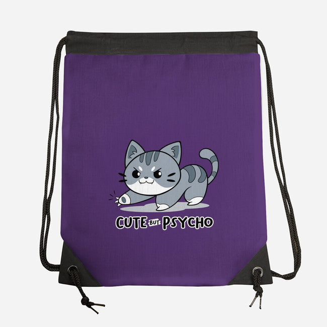Cute But Psycho Cat-none drawstring bag-Ca Mask