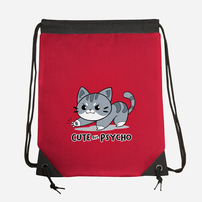 Cute But Psycho Cat-none drawstring bag-Ca Mask