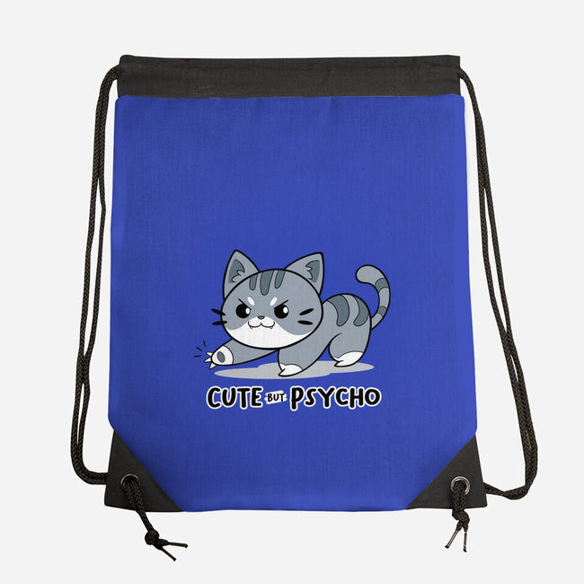 Cute But Psycho Cat-none drawstring bag-Ca Mask