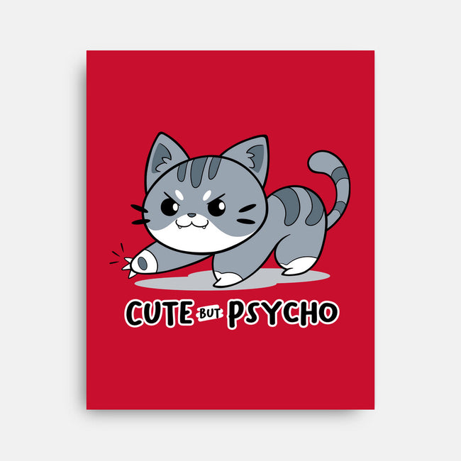 Cute But Psycho Cat-none stretched canvas-Ca Mask