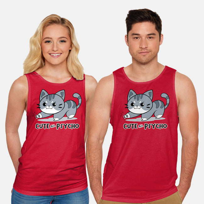 Cute But Psycho Cat-unisex basic tank-Ca Mask