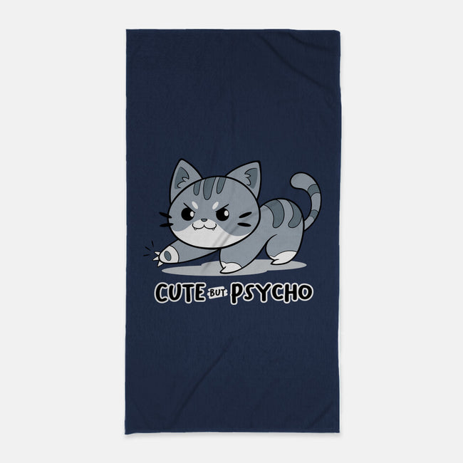 Cute But Psycho Cat-none beach towel-Ca Mask