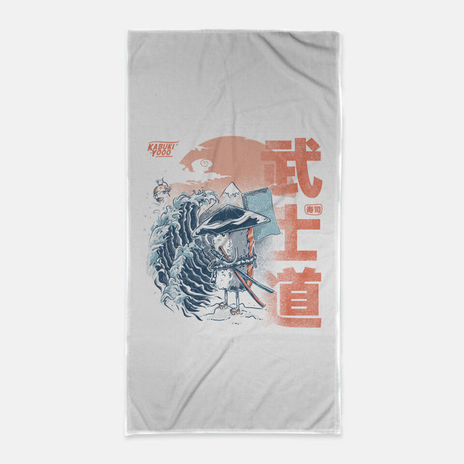 Samurai Sushi-none beach towel-IKILO