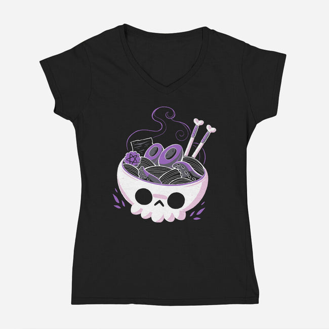 Creepy Ramen-womens v-neck tee-xMorfina
