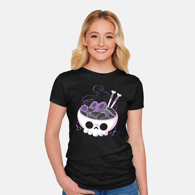 Creepy Ramen-womens fitted tee-xMorfina