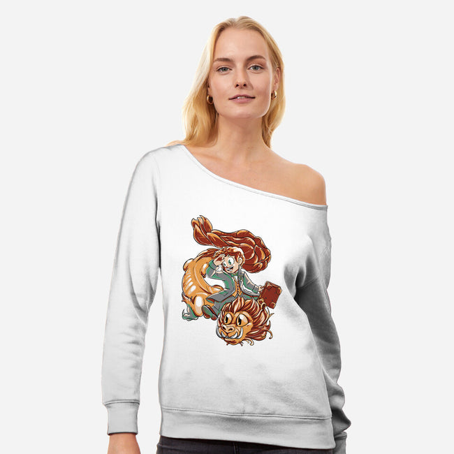 The Zouwu Dragon-womens off shoulder sweatshirt-ellr