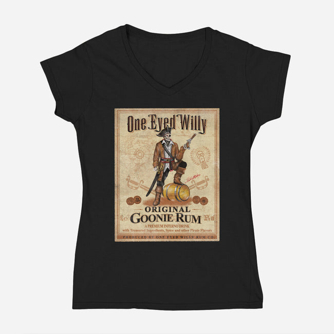 One Eyed Willy Rum-womens v-neck tee-NMdesign