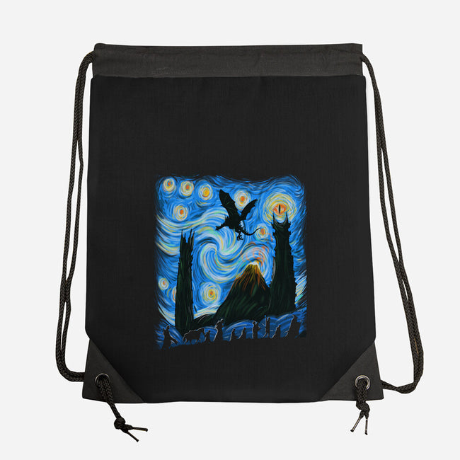 Fellowship In Starry Night-none drawstring bag-fanfabio
