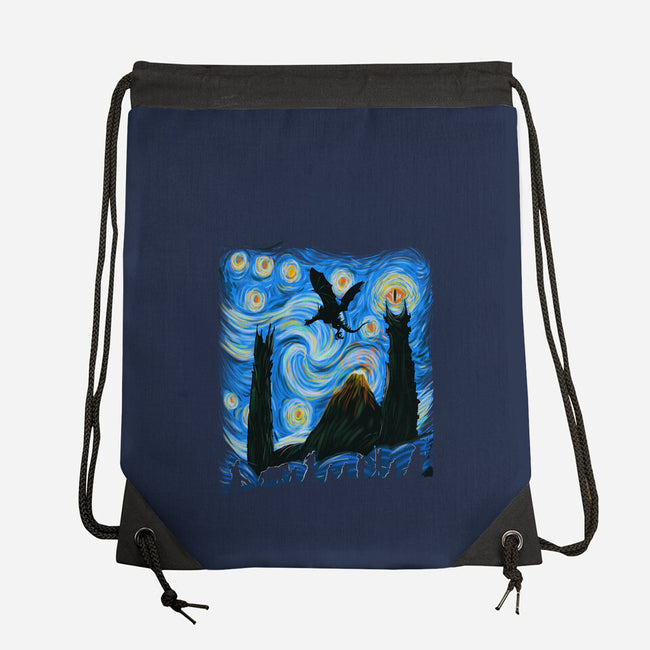 Fellowship In Starry Night-none drawstring bag-fanfabio