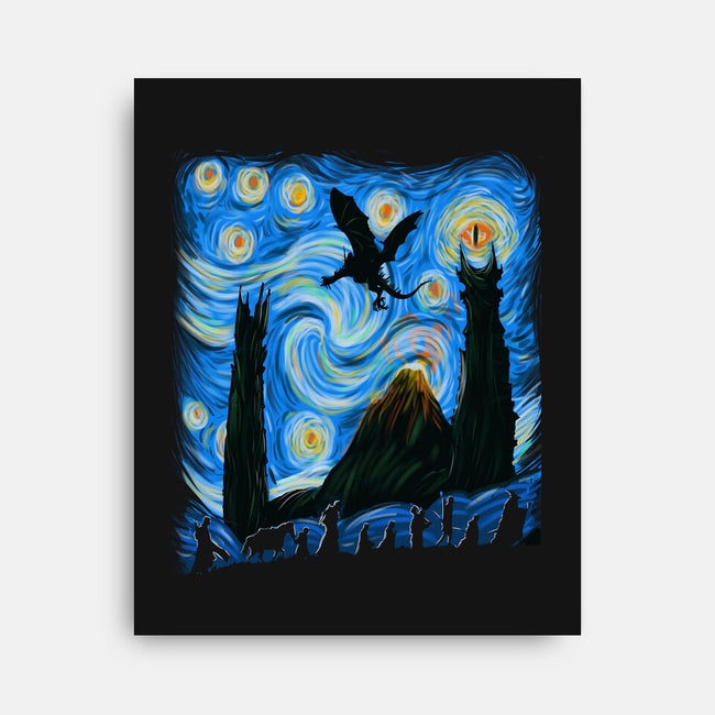 Fellowship In Starry Night-none stretched canvas-fanfabio