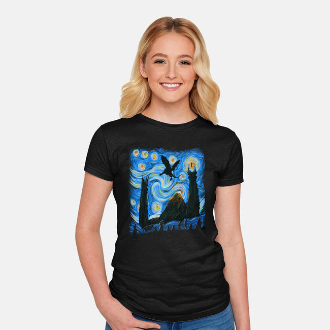 Fellowship In Starry Night-womens fitted tee-fanfabio