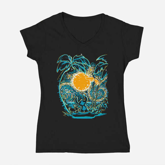 Starry Experiment-womens v-neck tee-ellr