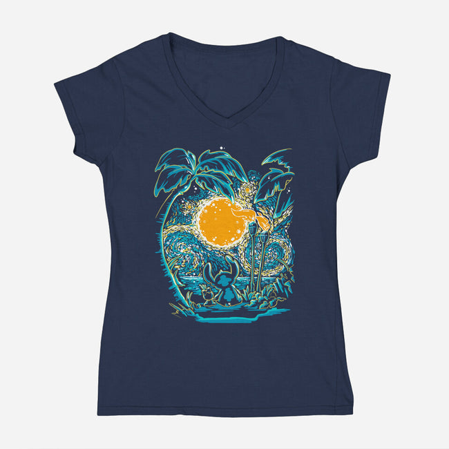 Starry Experiment-womens v-neck tee-ellr