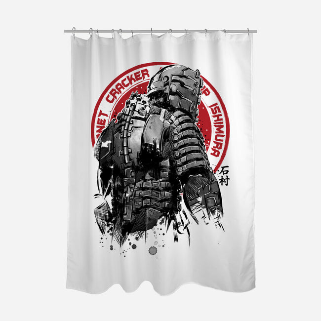 Isaac Clarke Sumi-e-none polyester shower curtain-DrMonekers