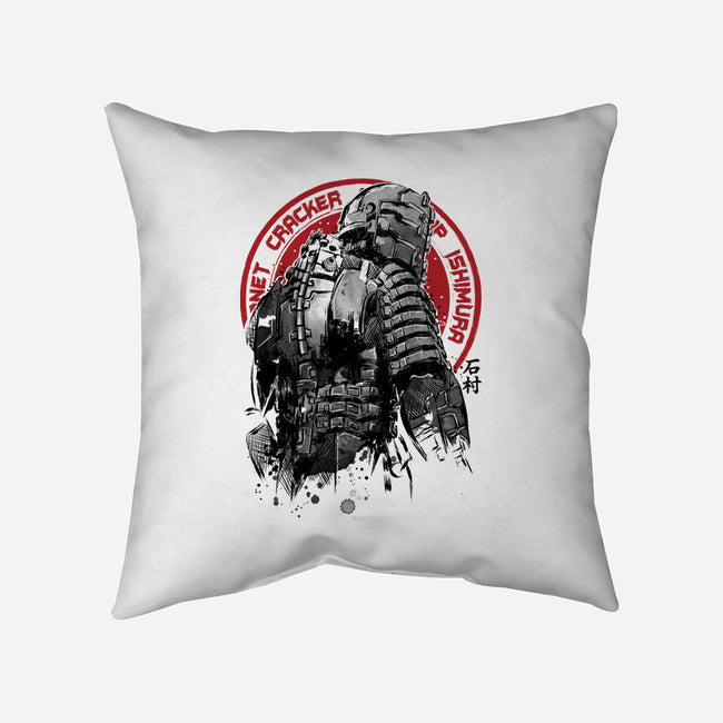 Isaac Clarke Sumi-e-none removable cover w insert throw pillow-DrMonekers