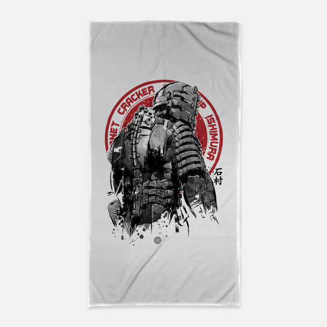 Isaac Clarke Sumi-e-none beach towel-DrMonekers