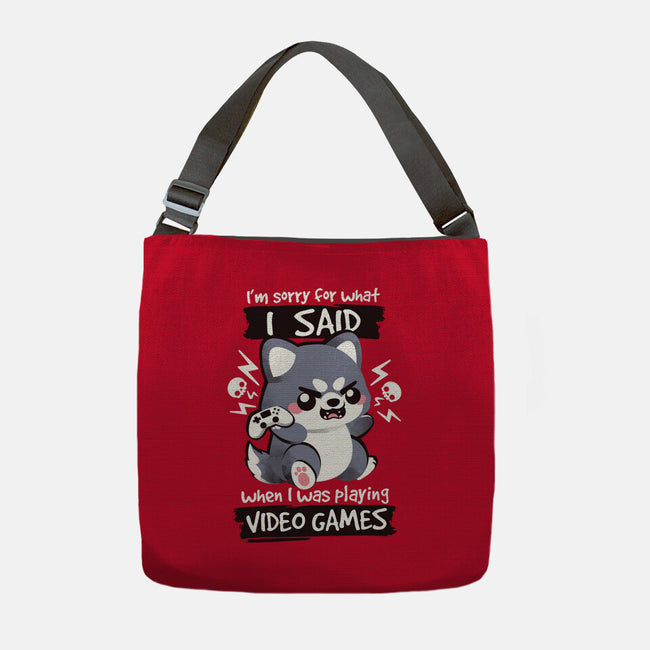 Angry Gamer-none adjustable tote bag-NemiMakeit