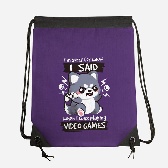 Angry Gamer-none drawstring bag-NemiMakeit