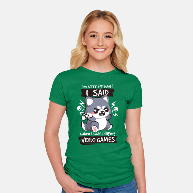 Angry Gamer-womens fitted tee-NemiMakeit