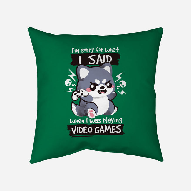 Angry Gamer-none removable cover w insert throw pillow-NemiMakeit