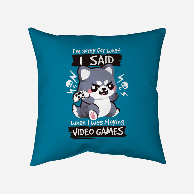 Angry Gamer-none removable cover w insert throw pillow-NemiMakeit
