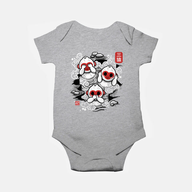 Three Wise Monkeys-baby basic onesie-NemiMakeit