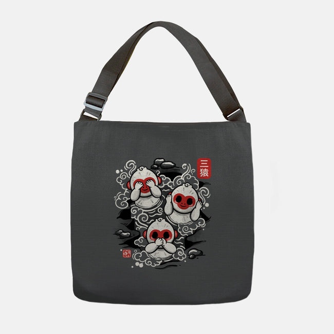Three Wise Monkeys-none adjustable tote bag-NemiMakeit