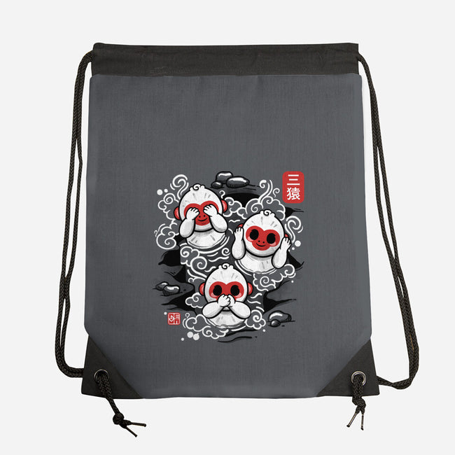 Three Wise Monkeys-none drawstring bag-NemiMakeit