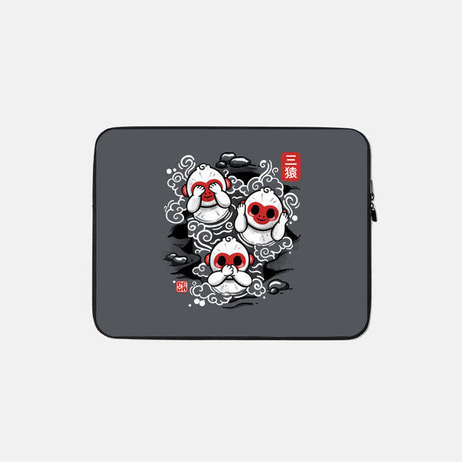 Three Wise Monkeys-none zippered laptop sleeve-NemiMakeit