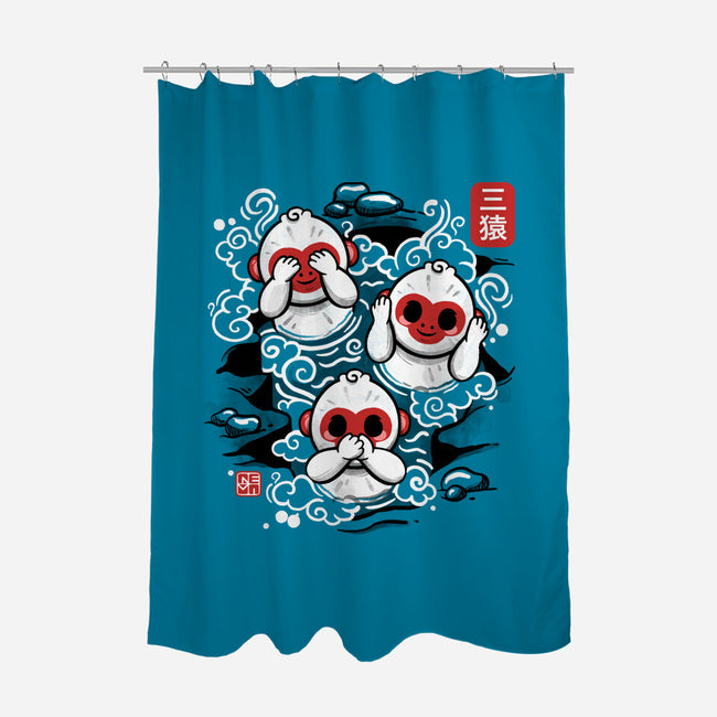 Three Wise Monkeys-none polyester shower curtain-NemiMakeit