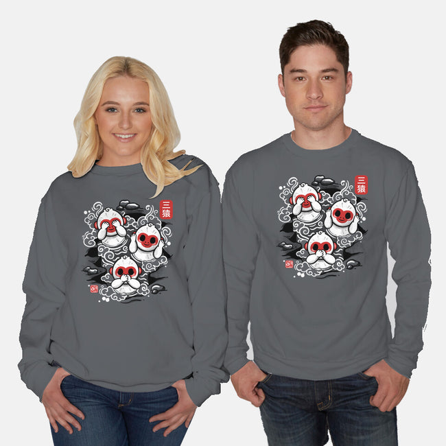Three Wise Monkeys-unisex crew neck sweatshirt-NemiMakeit