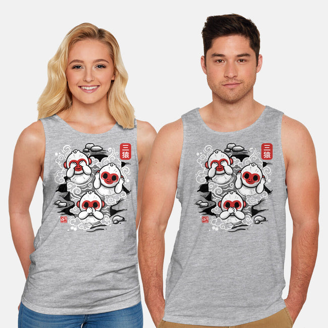 Three Wise Monkeys-unisex basic tank-NemiMakeit