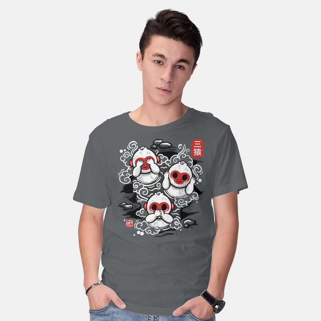 Three Wise Monkeys-mens basic tee-NemiMakeit