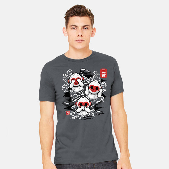 Three Wise Monkeys-mens heavyweight tee-NemiMakeit