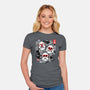 Three Wise Monkeys-womens fitted tee-NemiMakeit