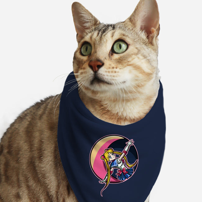 Hello Moon-cat bandana pet collar-nickzzarto