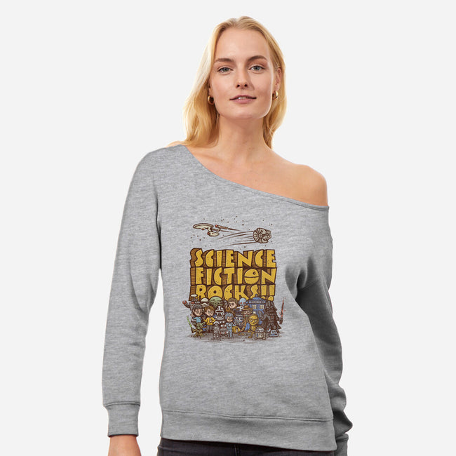 Vintage Science Fiction-womens off shoulder sweatshirt-kg07