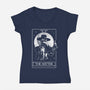 Fear Is More Contagious-womens v-neck tee-eduely