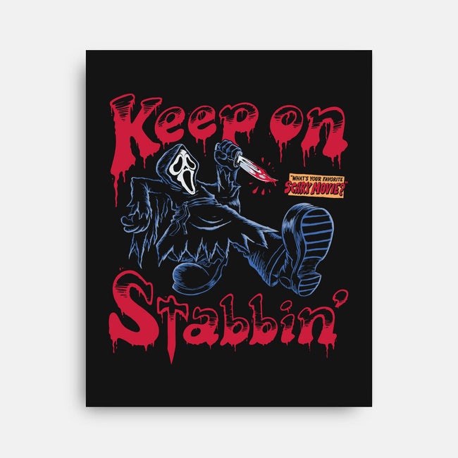 Keep On Stabbin Ghost-none stretched canvas-yellovvjumpsuit
