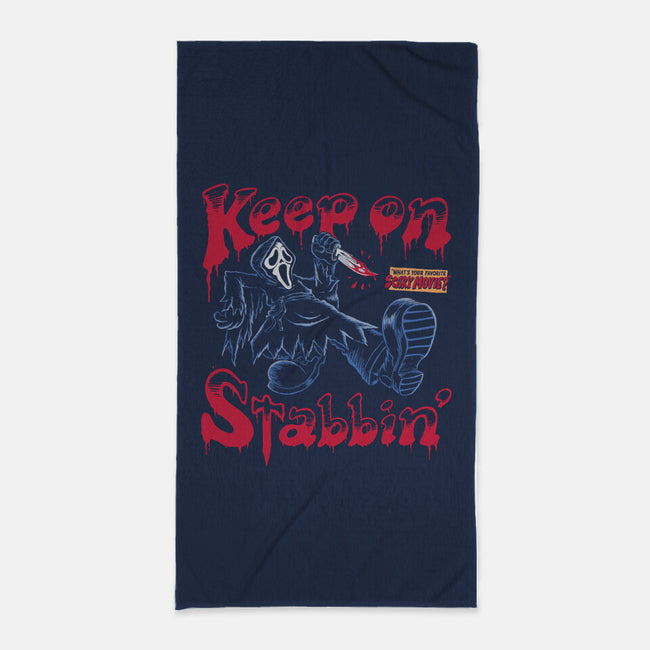 Keep On Stabbin Ghost-none beach towel-yellovvjumpsuit