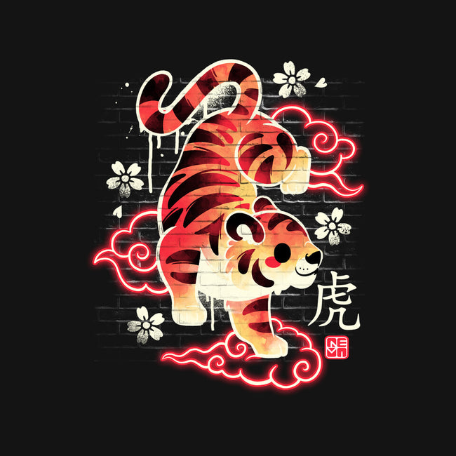 Japanese Tiger Street Art-womens fitted tee-NemiMakeit