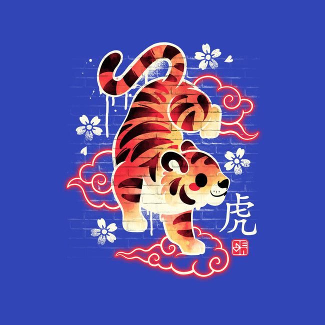 Japanese Tiger Street Art-none polyester shower curtain-NemiMakeit