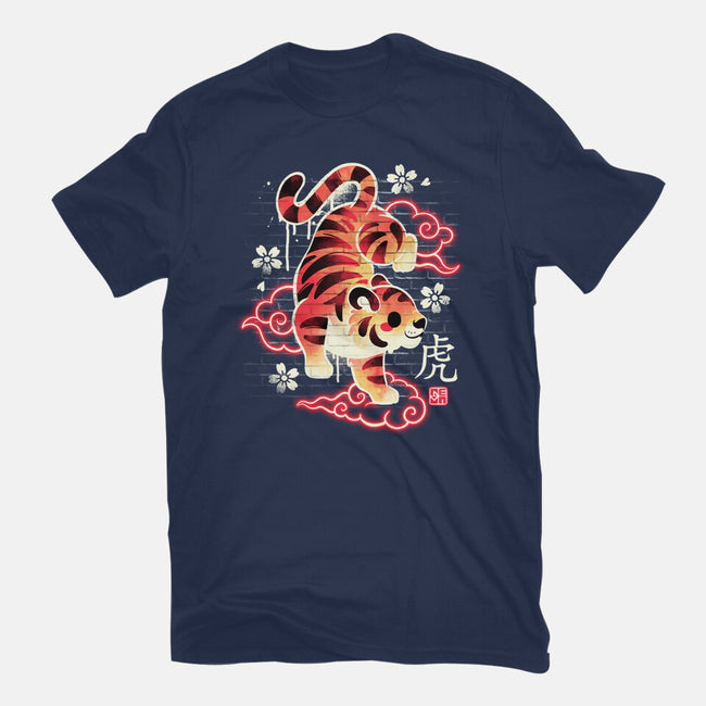 Japanese Tiger Street Art-womens fitted tee-NemiMakeit