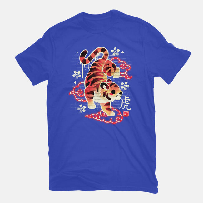 Japanese Tiger Street Art-womens fitted tee-NemiMakeit