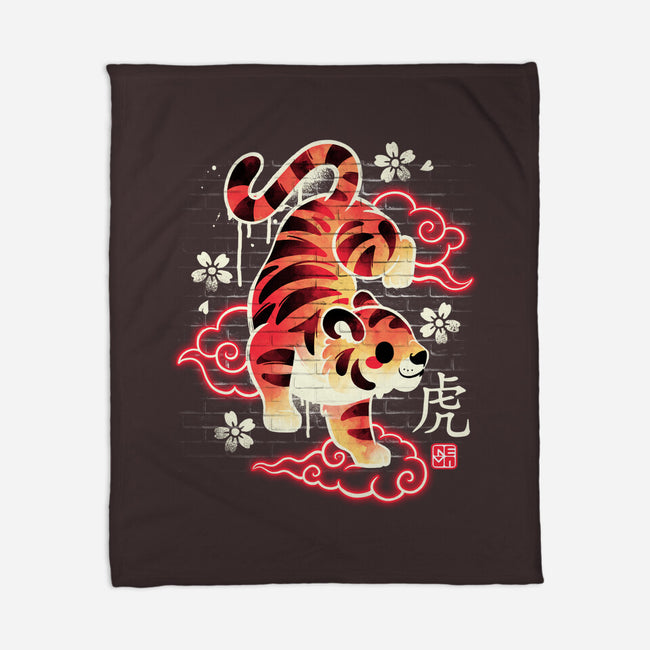 Japanese Tiger Street Art-none fleece blanket-NemiMakeit