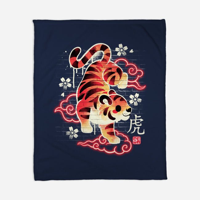 Japanese Tiger Street Art-none fleece blanket-NemiMakeit