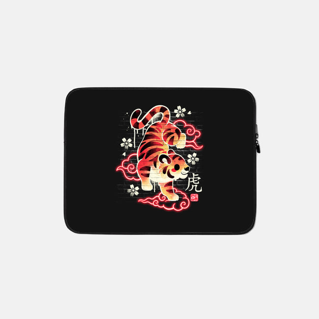 Japanese Tiger Street Art-none zippered laptop sleeve-NemiMakeit