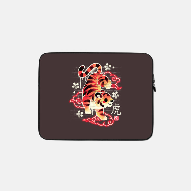 Japanese Tiger Street Art-none zippered laptop sleeve-NemiMakeit