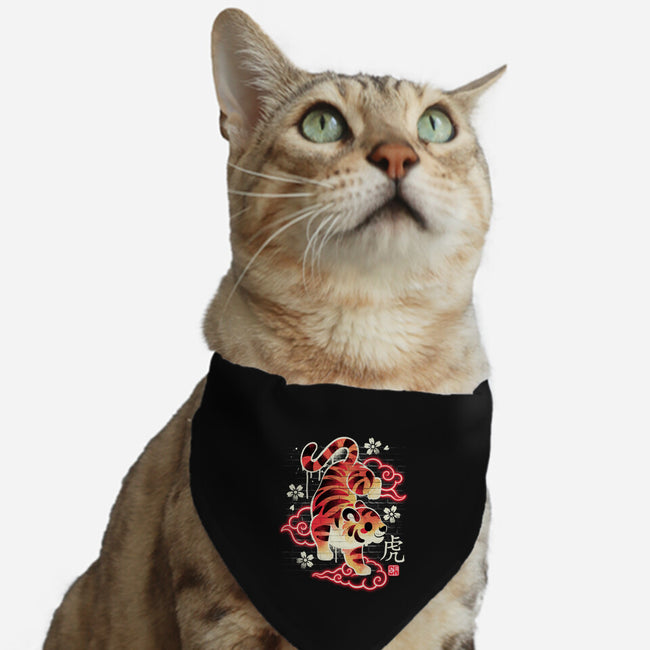 Japanese Tiger Street Art-cat adjustable pet collar-NemiMakeit