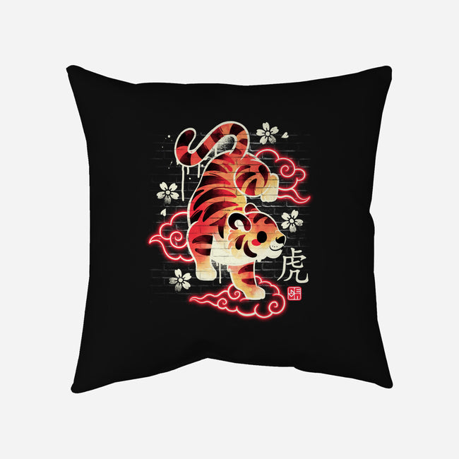 Japanese Tiger Street Art-none removable cover w insert throw pillow-NemiMakeit